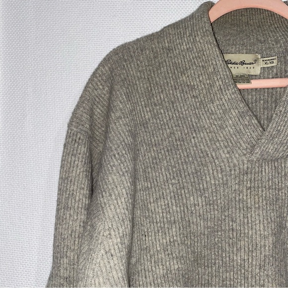 Eddie Bauer 100% Wool Vneck Pullover Sweater | Eddie Bauer Wool Sweater - Picture 6 of 12